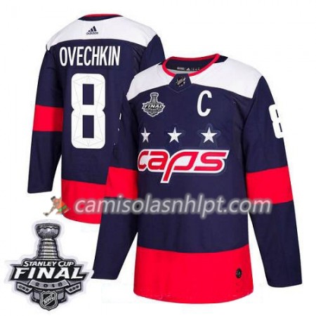 Camisola Washington Capitals Alex Ovechkin 8 2018 Stanley Cup Final Patch Adidas Stadium Series Authentic - Homem